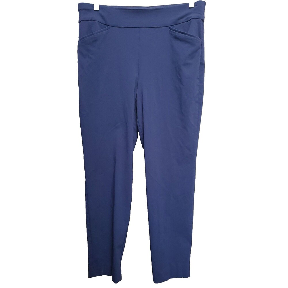 Chico's Perfect Stretch Blue Pull-On Ankle Pants w/Pockets Size 2.5 Short (LGE)